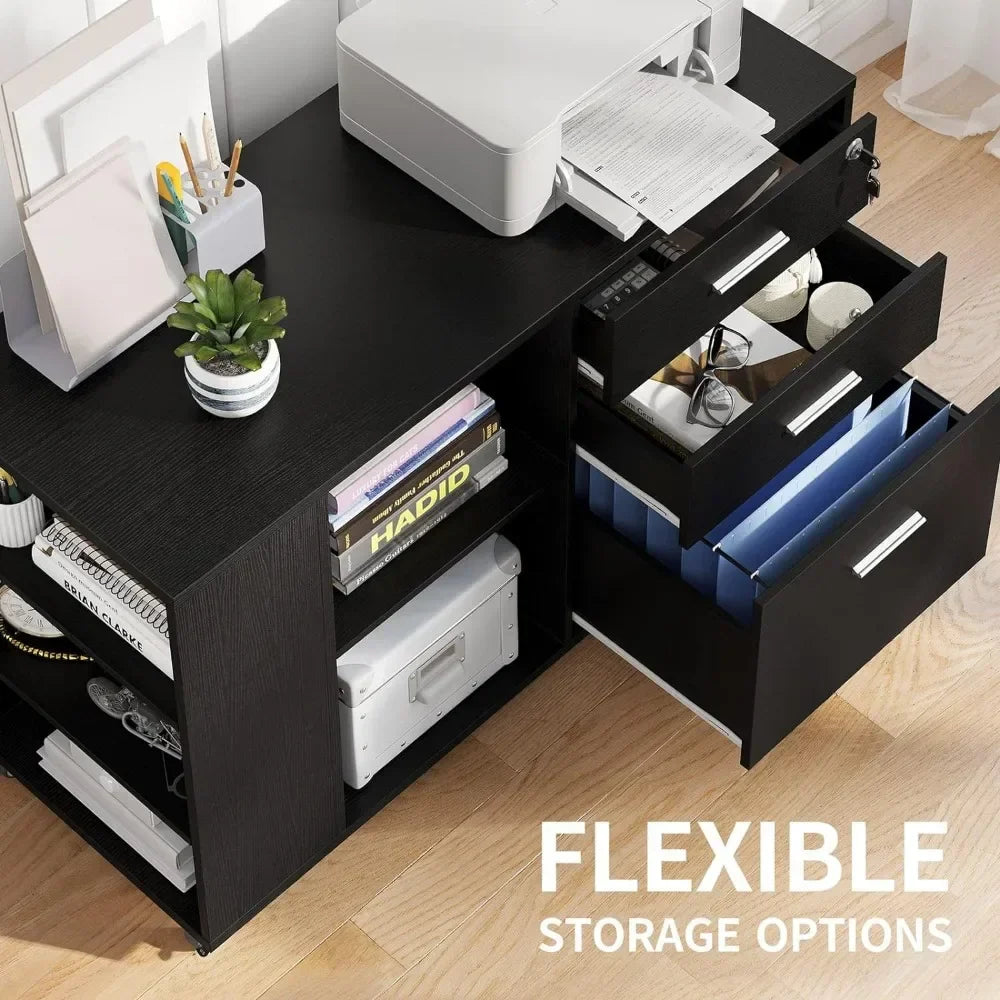 Mobile Wood File Cabinet Filing Cabinets 3 Drawer