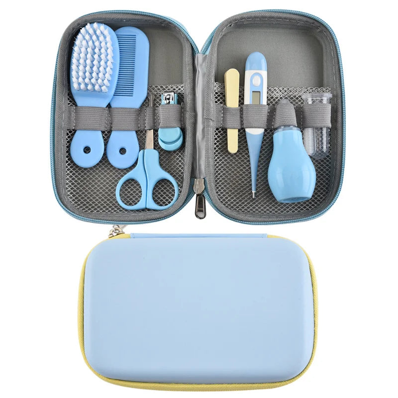 13pcs Newborn Baby Care Set - Multifunctional Nail Clippers, Comb, Nose Inhaler & EVA Package