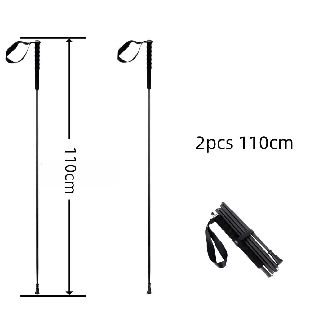 Carbon fiber mountain climbing stick five section ultra light Walking pole(s) camping trip folding mountain trekking pole