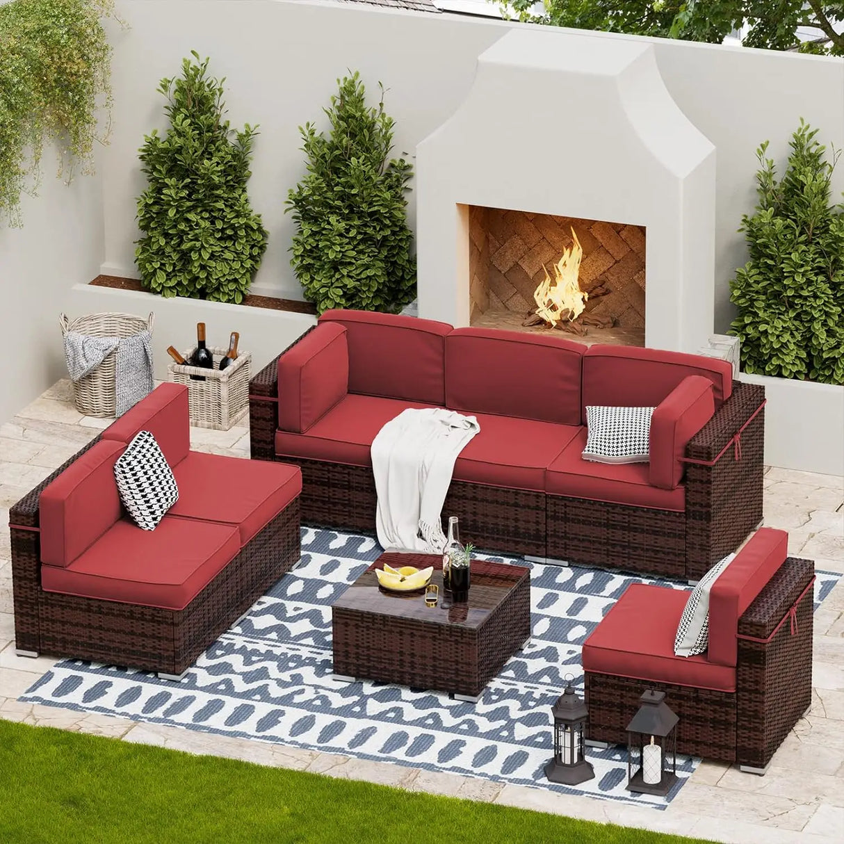 Patio Furniture Sets, Modular Rattan Outdoor Patio Sectional