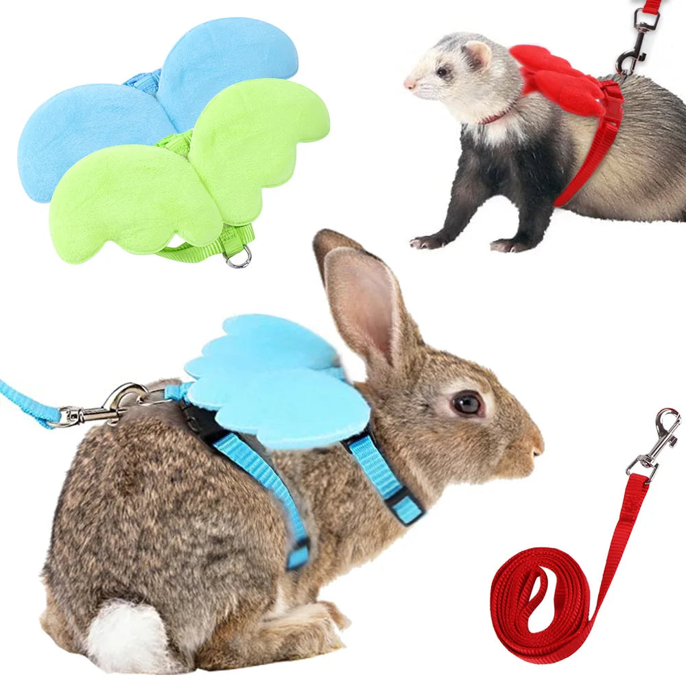Hamster Rabbit Angel Wings Harness Leash Collar Chest