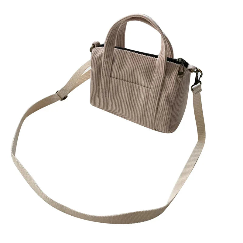 New Women's Mini Corduroy Shoulder Bag Female Canvas