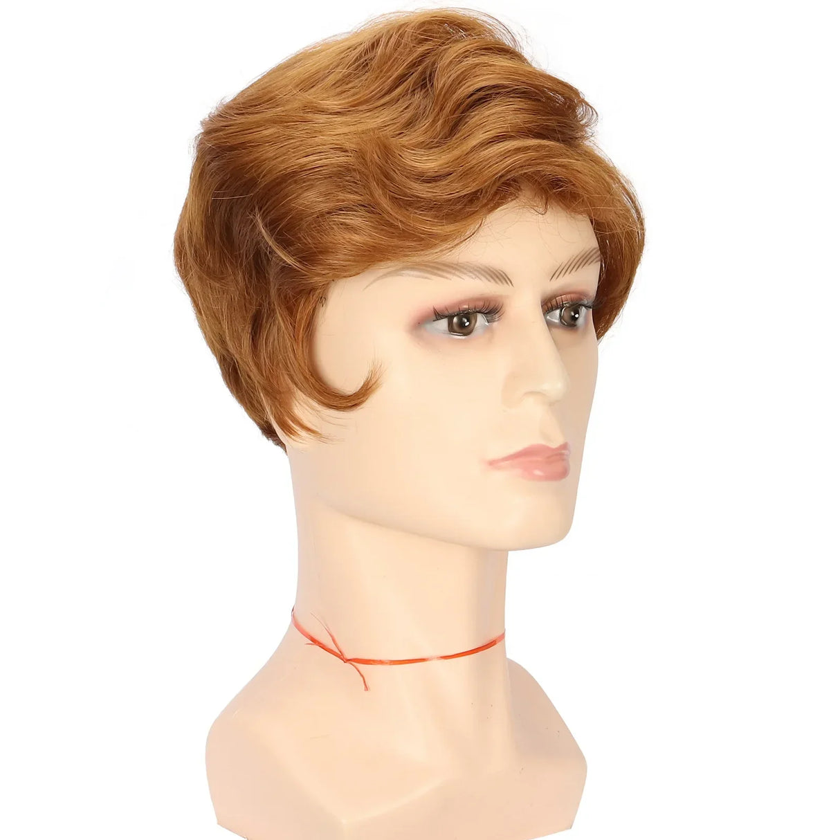 Synthetic Men's Wig Curly Short Golden Yellow Hair
