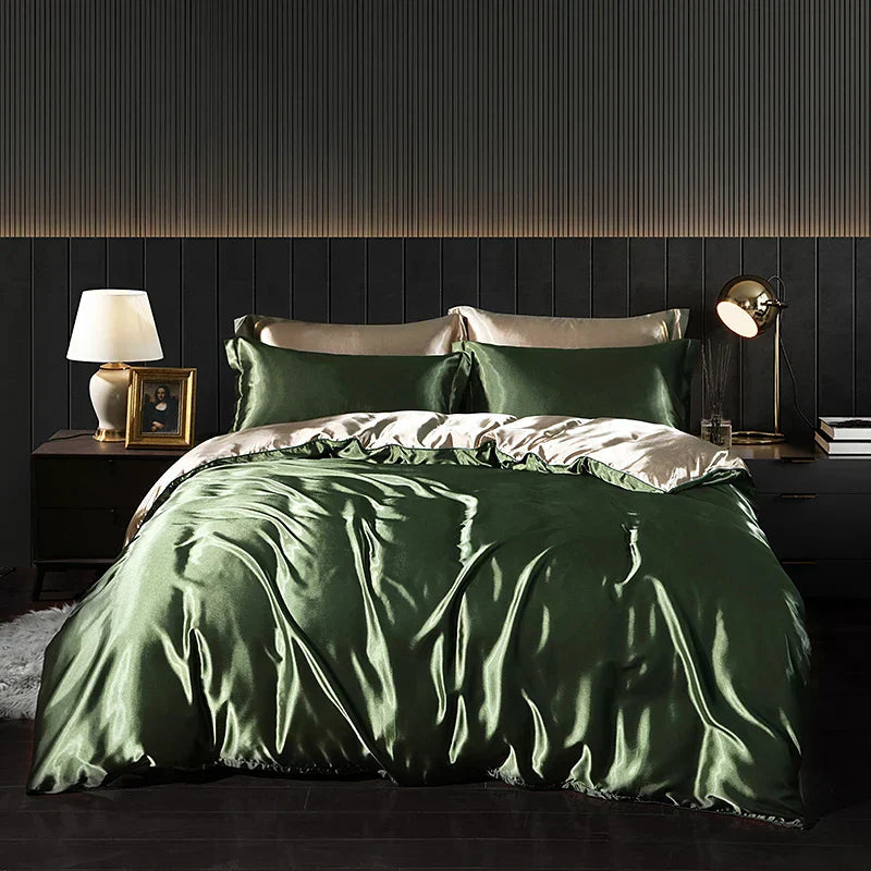 Luxury Gold Mulberry Silk Bedding Set Comforter Quilt
