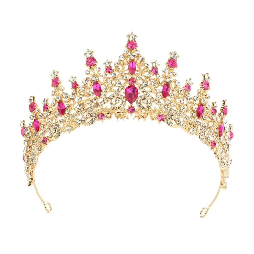 Vintage Queen Crown Durable Gorgeous Baroque Crystal Headbands