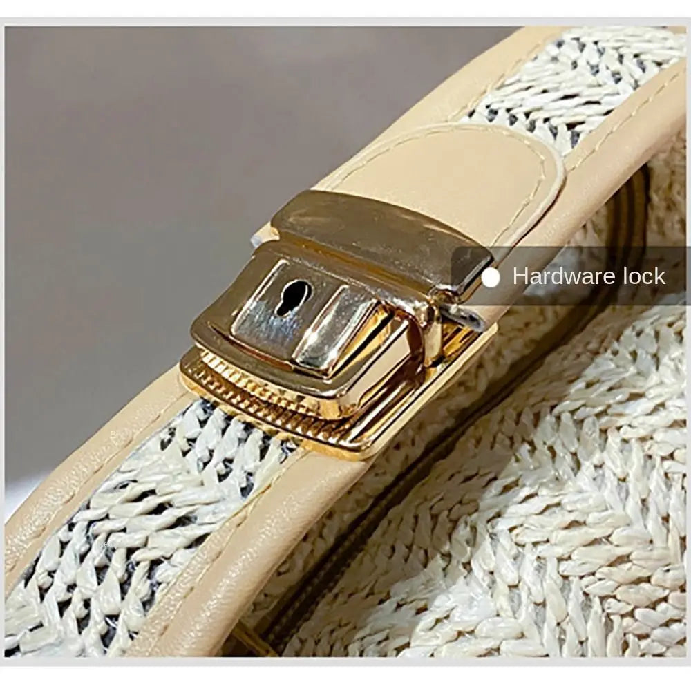 With Hardware Lock Crossbody Bag Trendy Large Capacity