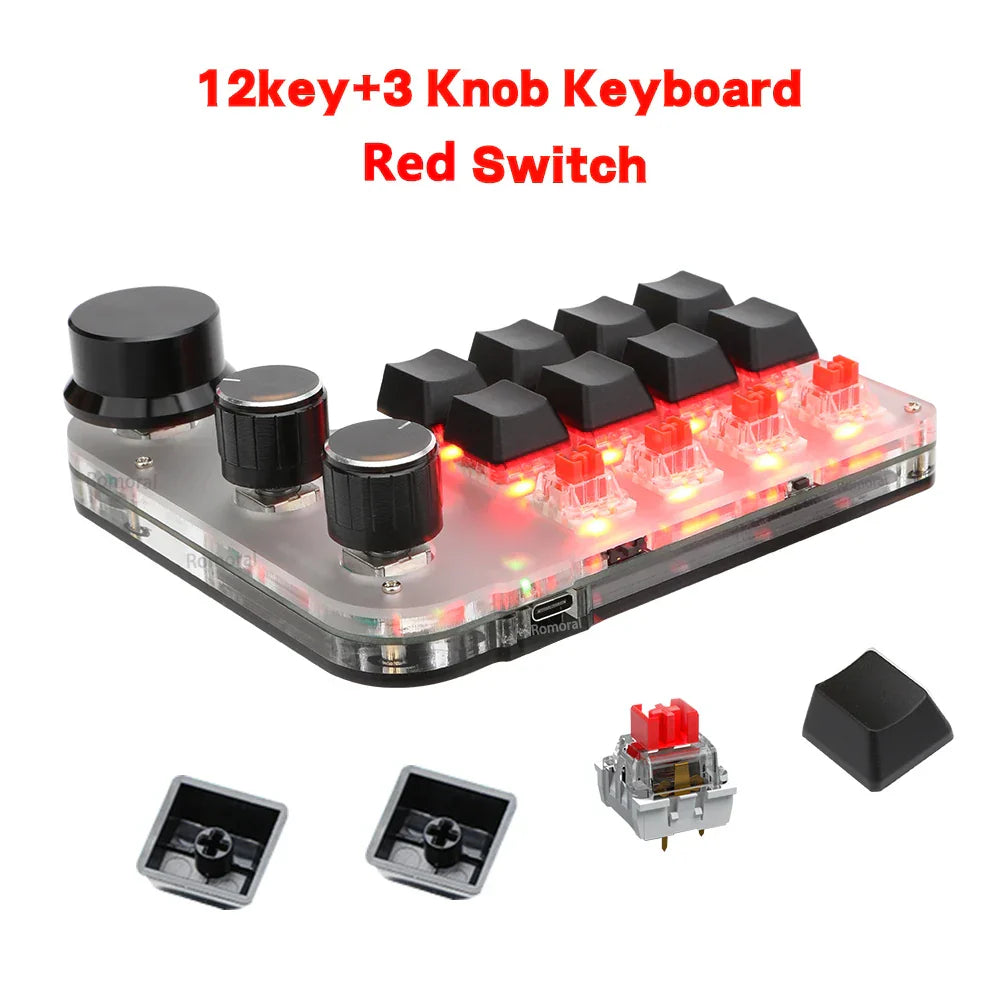 Macro Programming Keyboard Bluetooth USB Backlit 2.4G Wireless