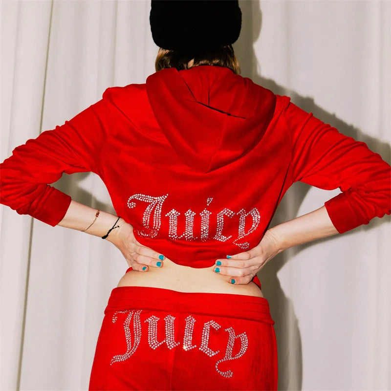 New Tracksuit Women Velvet Coutoure Couture Sweatsuits For