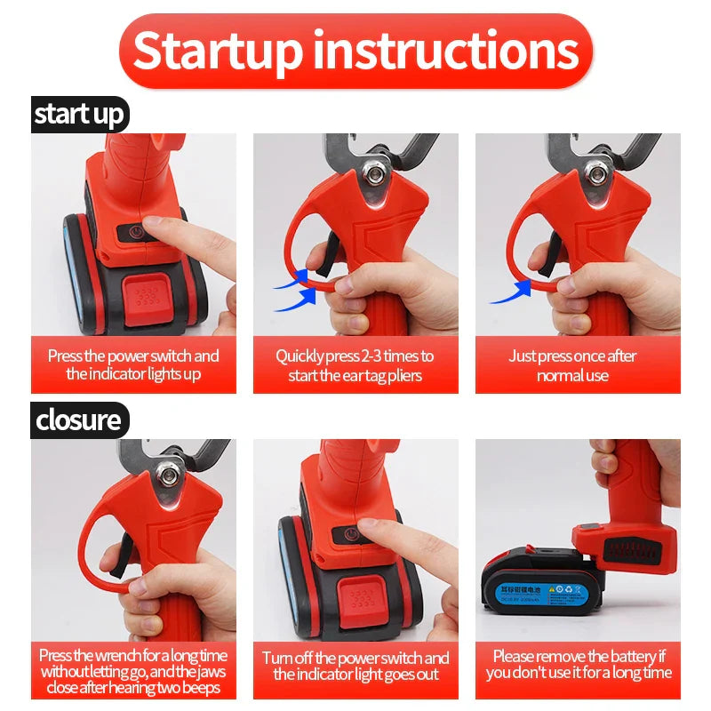 1Set Electric Ear Tag Plier Animal Control Device