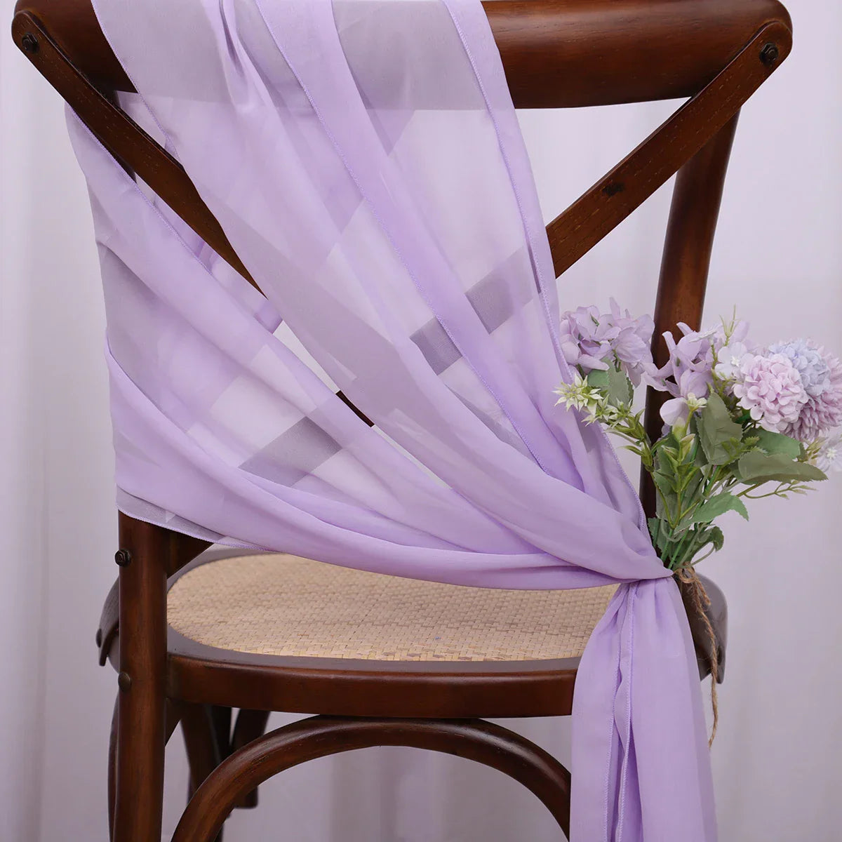 40PCS Chiffon Chair Sashes Wedding Chair Decoration 16x275cm