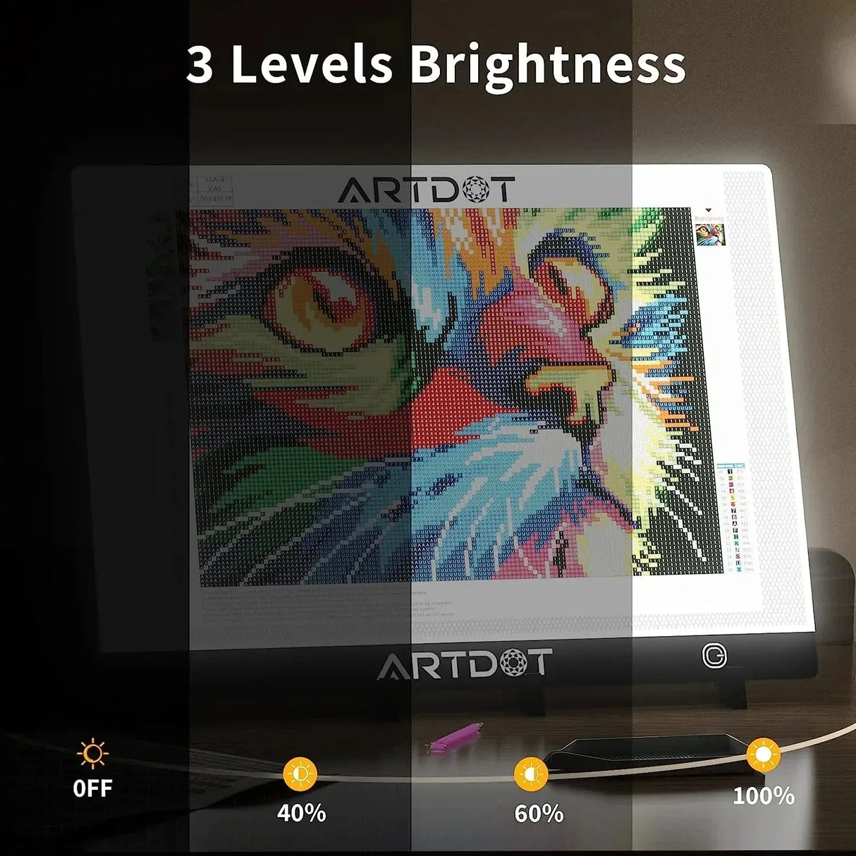 ARTDOT LED Light Pad For 5D Stitch Diamond