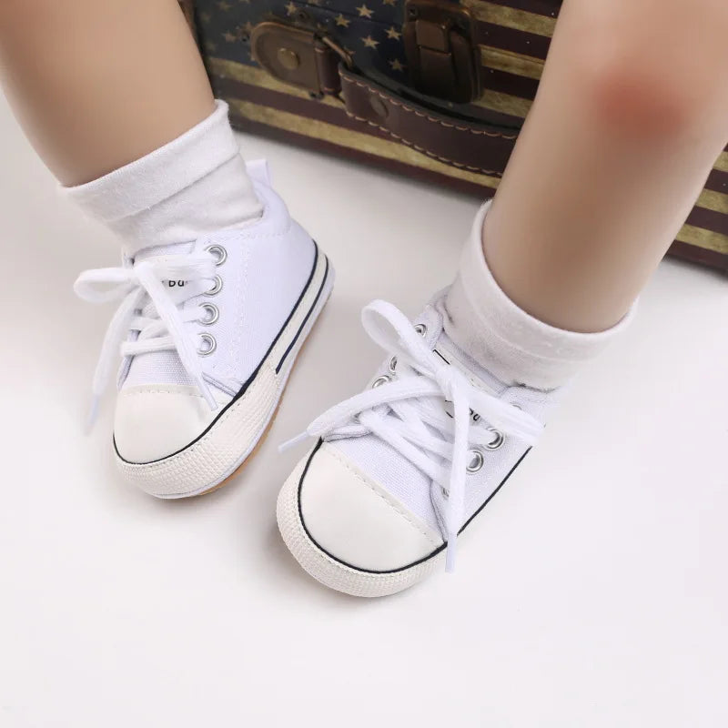 2023 New Baby Casual Shoes 4-color Lace-up Canvas