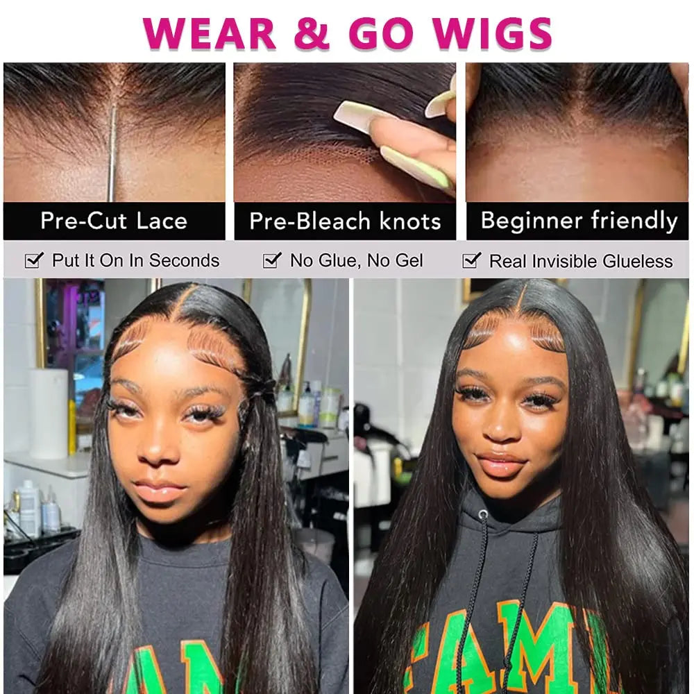 Wear And Go Glueless Wig Malaysian Straight 5x5