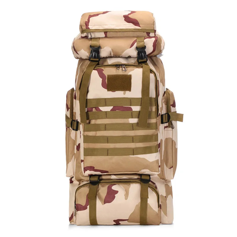 80L Waterproof Camouflage Tactical Backpack Large Capacity Men's