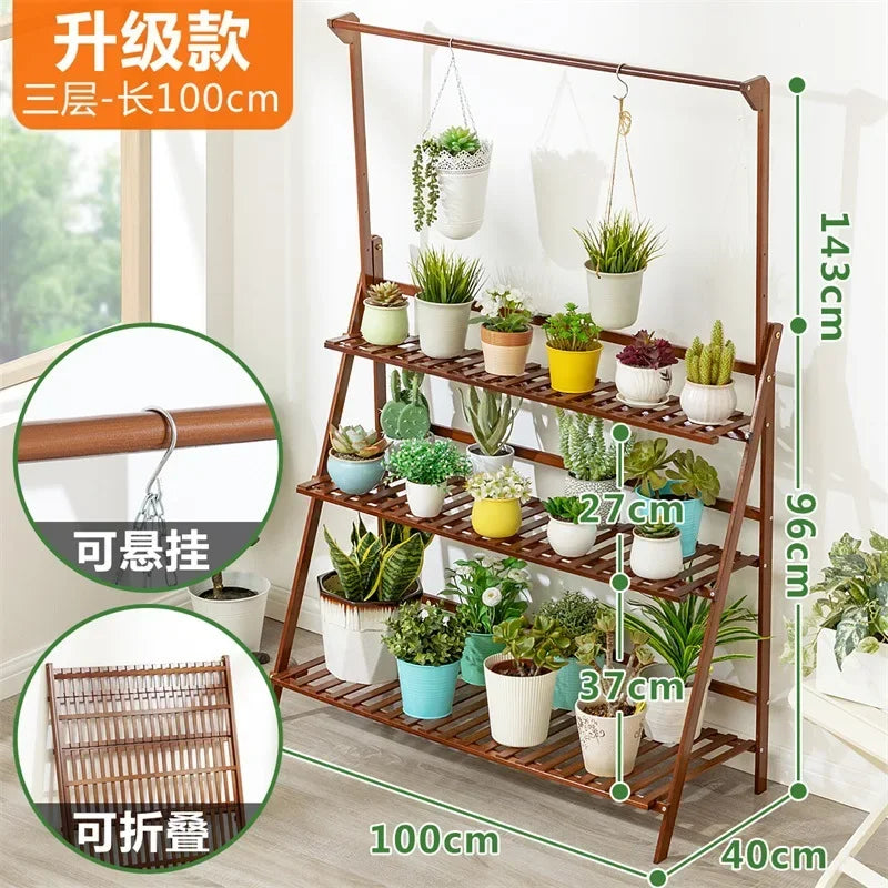 Plant Stand Storage Shelf 3-Tier Hanging Stand for