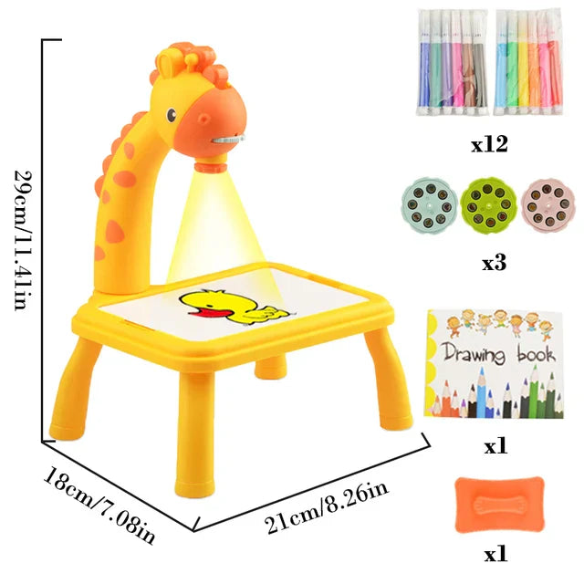 Kids Painting Board Toys Children LED Projector Art