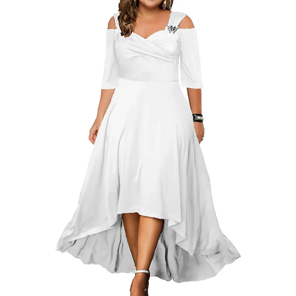 L-5XL Summer Fashion Elegant Long Dress Plus Size