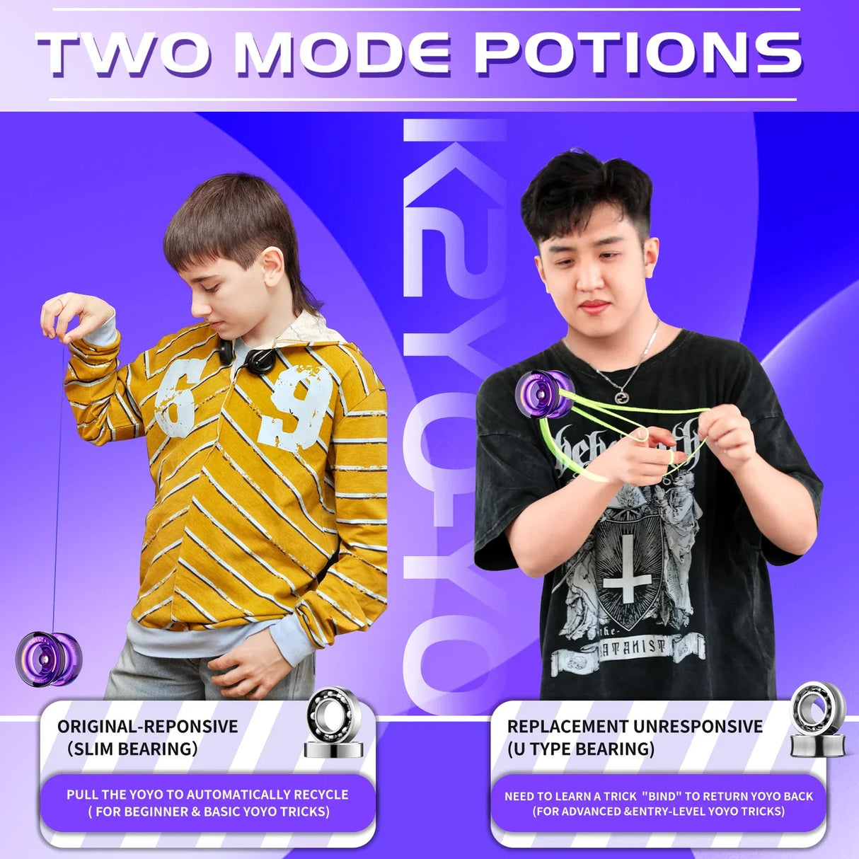 MAGICYOYO Responsive Yoyo for Kids K2 Crystal ,