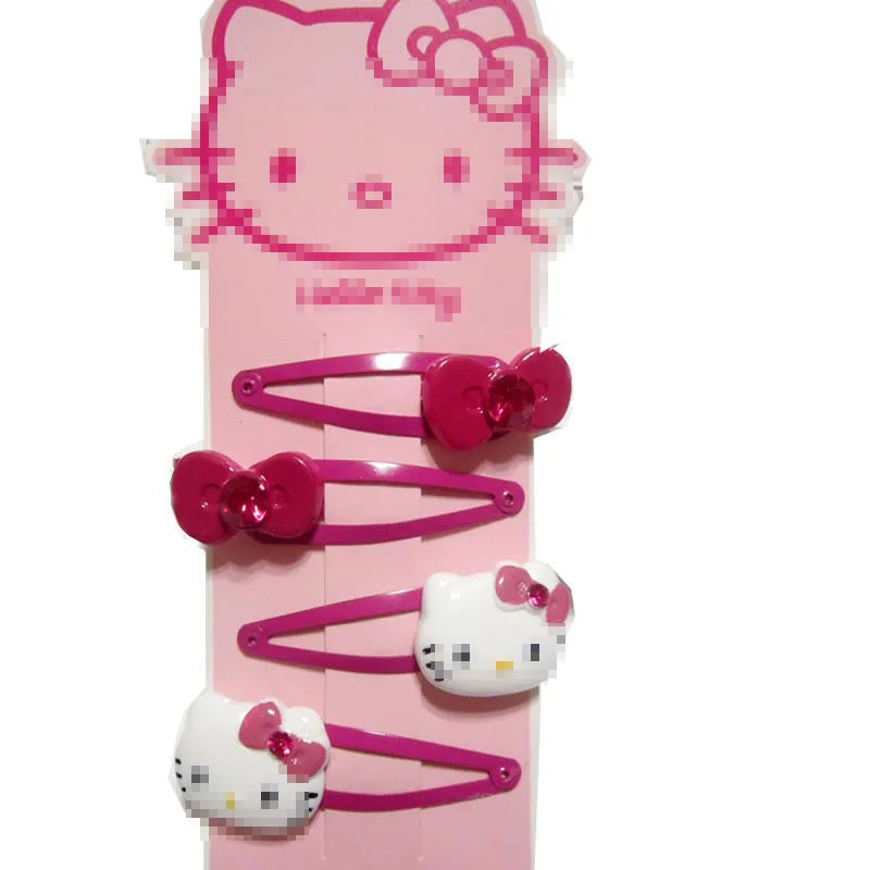 4pcs Sanrio Hello Kitty Children's Hairpin Hair Rope