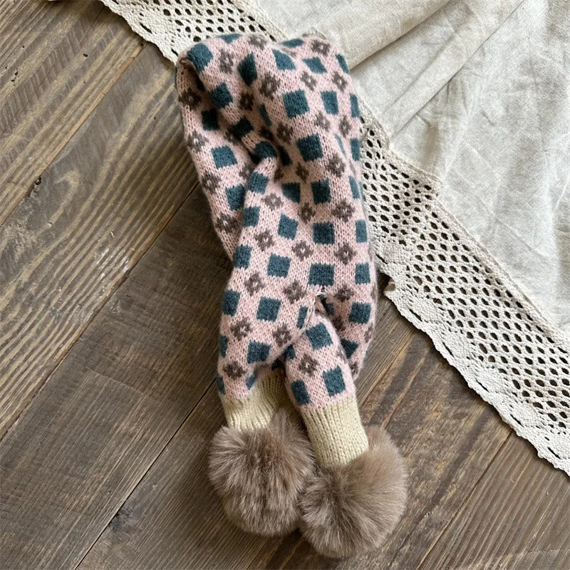 deer jonmi Korean Style New Winter Children Plaid