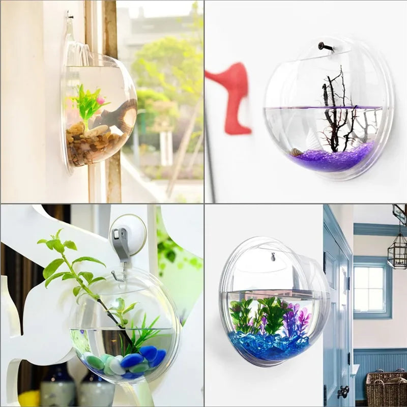 Transparent acrylic hanging wall aquarium, Plant Vase Flowers
