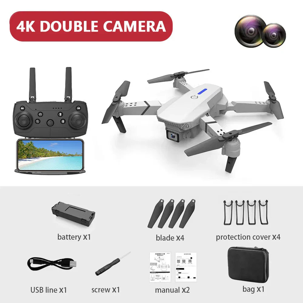 E88 Pro Drone Camera Hd 4k Professional Rc
