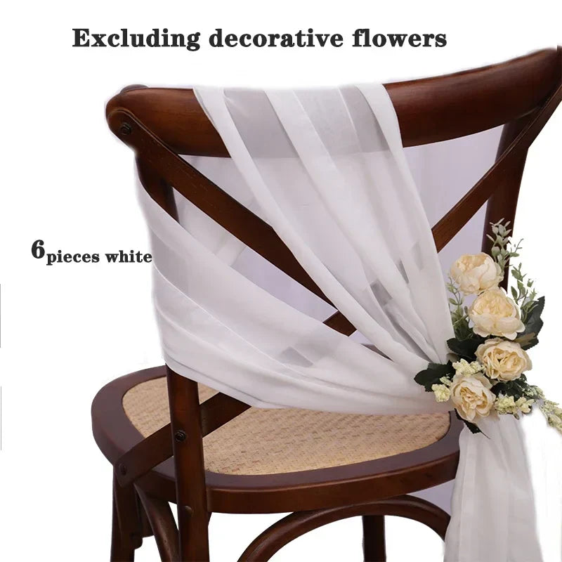 6PCS RUST Chiffon Chair Sashes 30 x 270cm