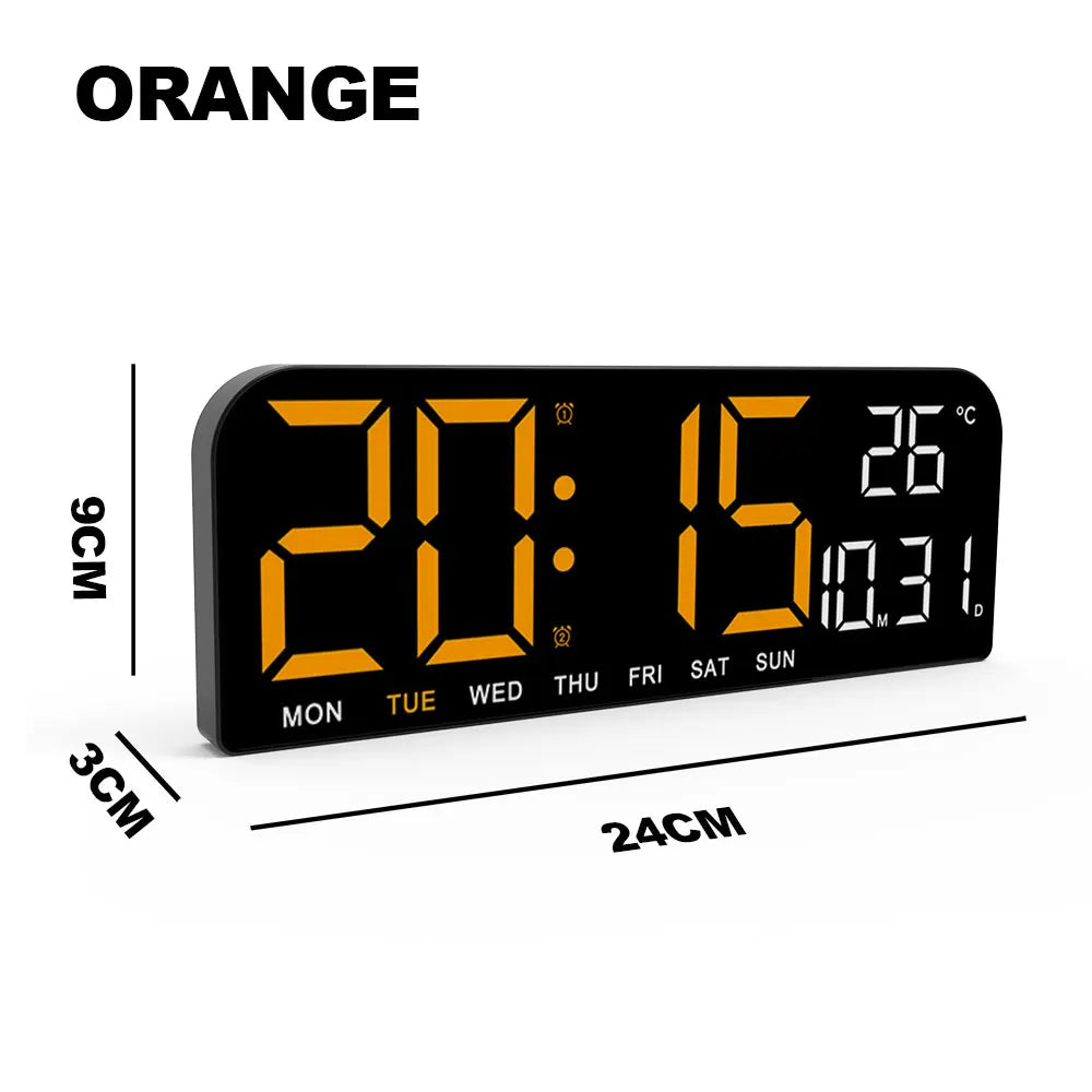 9.0inch Large Digital Wall Clock Temperature and Date
