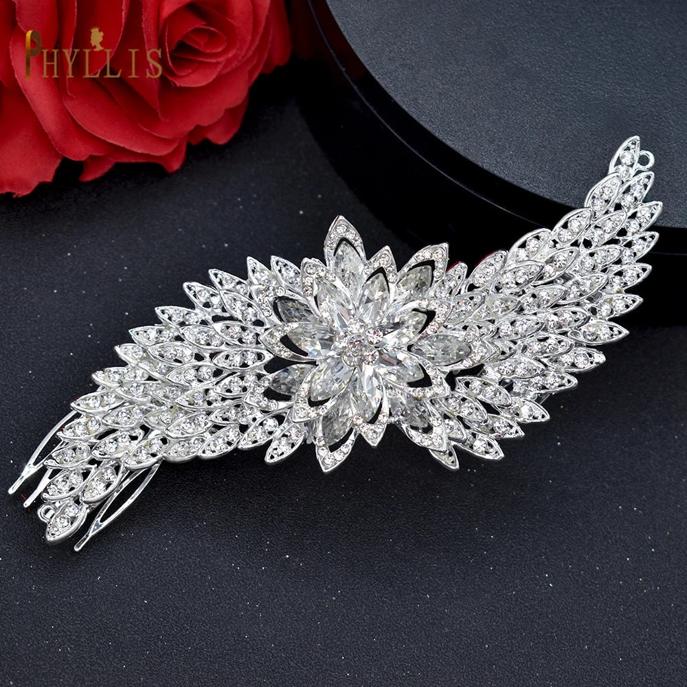 A409 Luxury Wedding Comb Rhinestone Headwear Bride Hair
