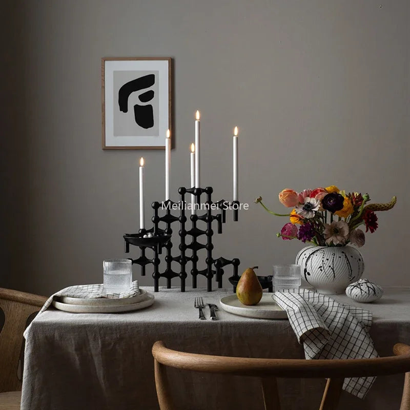 Molecular Structure Metal Candle Holder Nordic Gold Candlestick