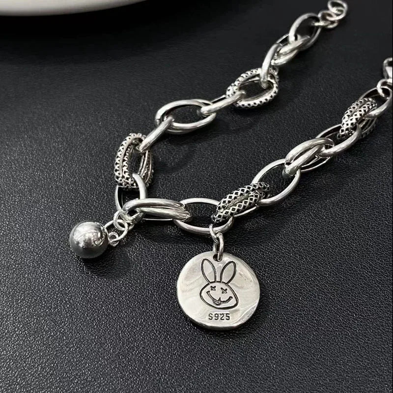 100% Solid 925 Sterling Silver Hiphop Thick Round