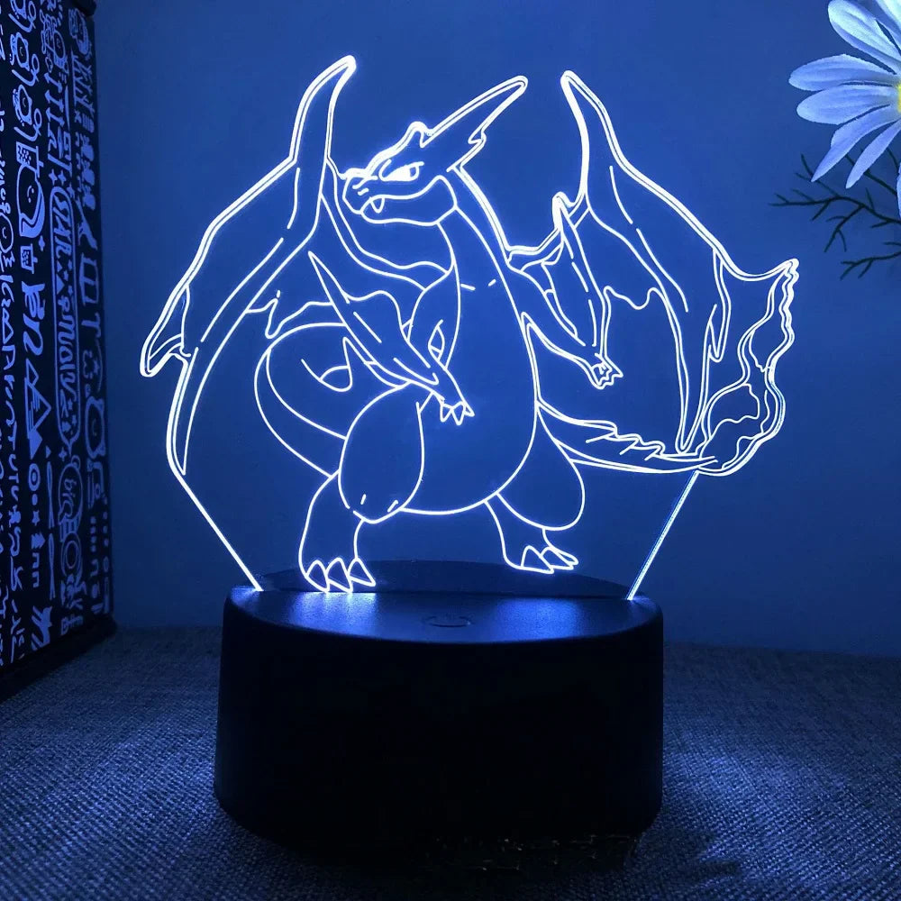 Pokemon Pikachu Charizard Anime Figures 3D Led Night