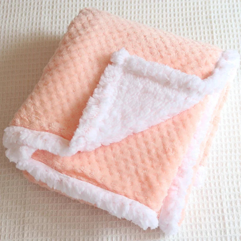 Baby Blankets New Thicken Double Layer Coral Fleece