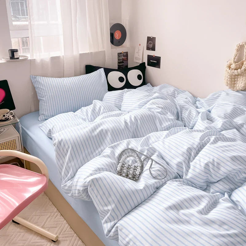 Nordic Sling Bed 150 Bedding Sets Stripes Duvet