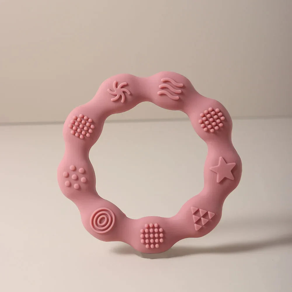 Cute Baby silicone ring teether Baby oral care