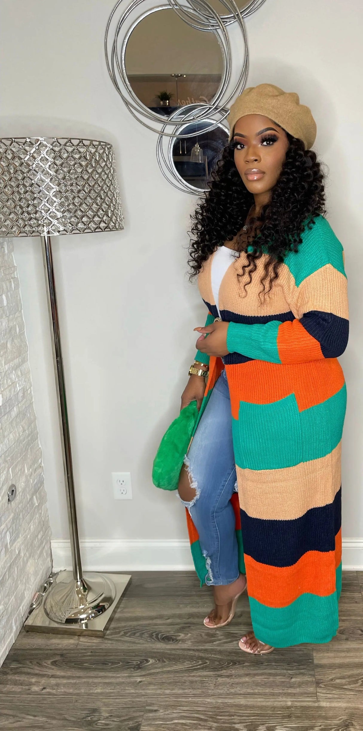 CMYAYA Plus size Women Knit Ribbed Patchwork Long