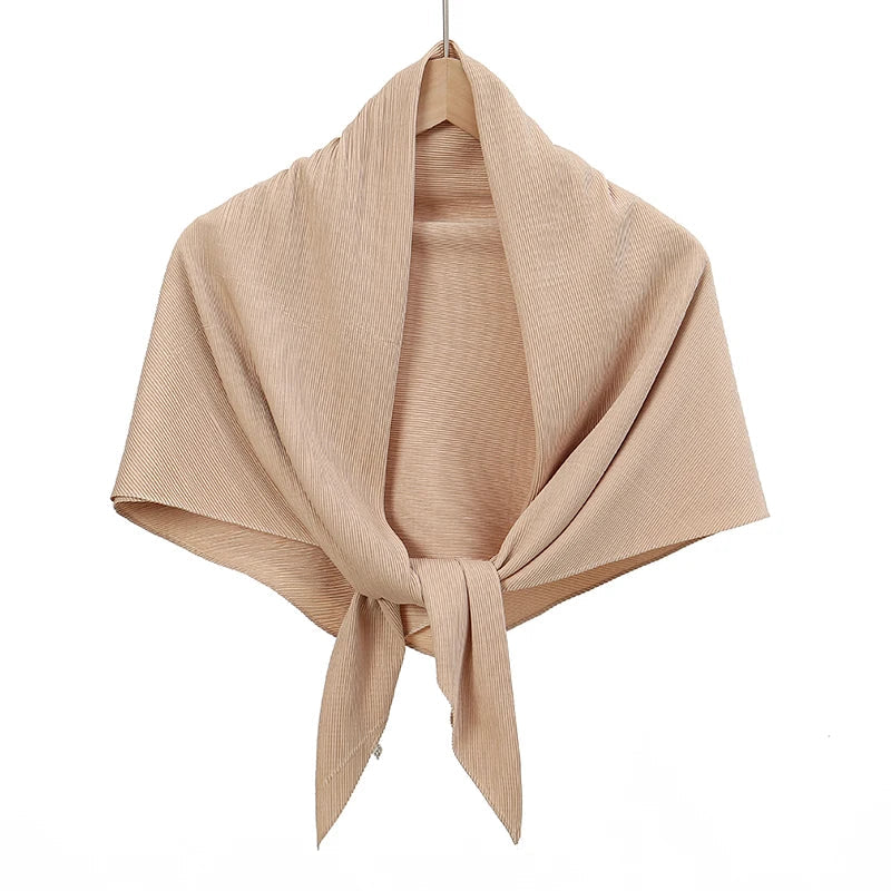 Maldives Wholesale Muslim Pleated Square Scarf Matt Silk