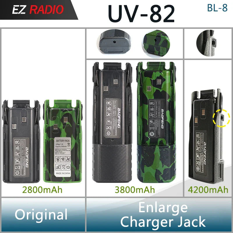 Baofeng UV 82 Battery BL-8 Walkie Talkies Ham