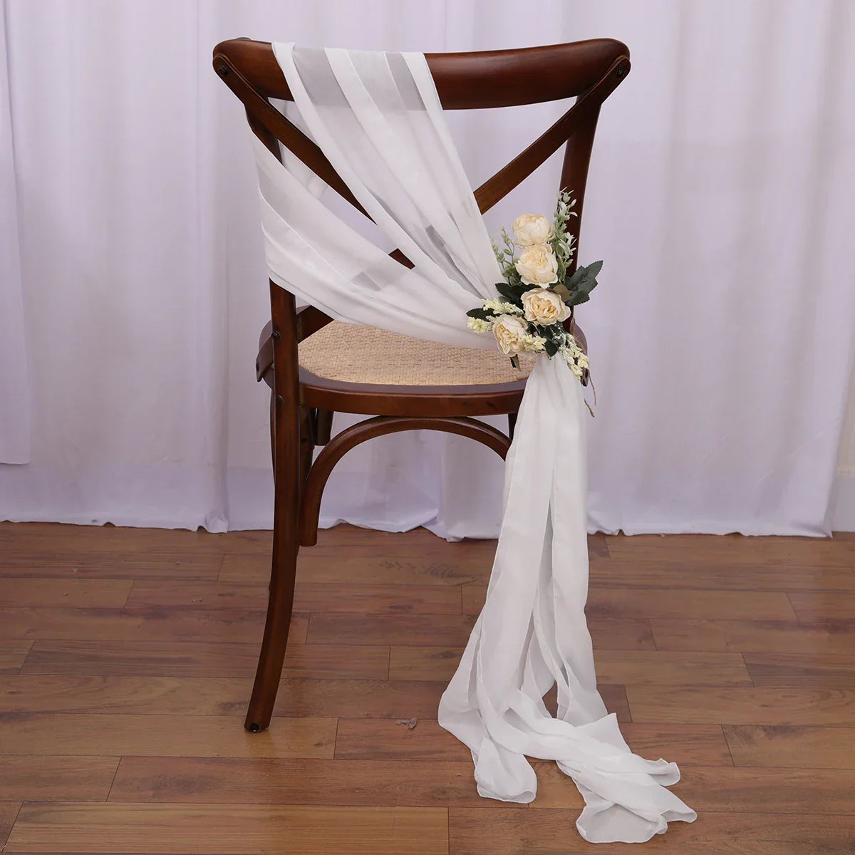 40PCS Chiffon Chair Sashes Wedding Chair Decoration 16x275cm