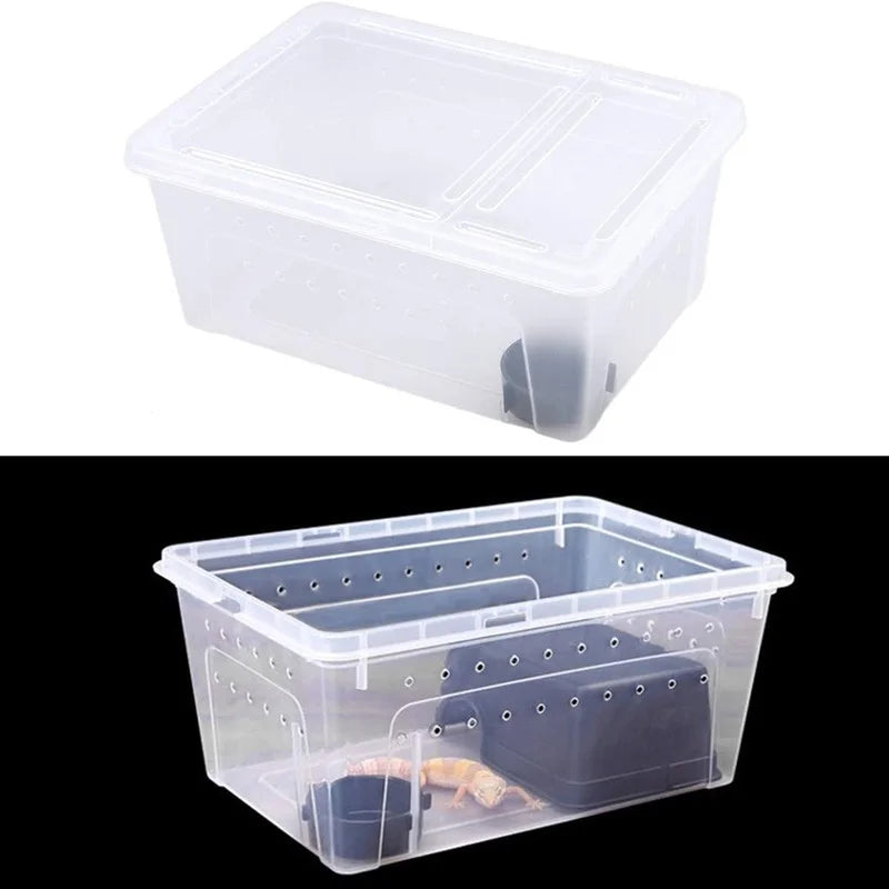 Large Terrarium Reptile Feeding Box with Bowl Lizard