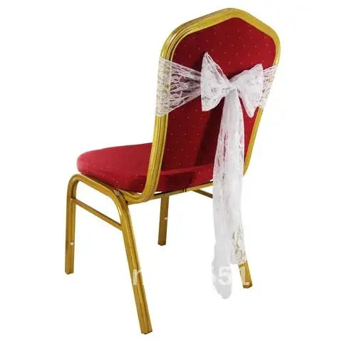 Elegant Lace Flower Chair Sashes 18x275cm White Black