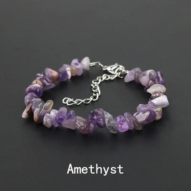 Natural Crystal Gemstone Irregular Energy Stone Bracelet Beads