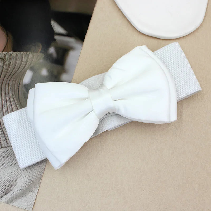 Women Bowknot Cummerbunds 1PCS Elastic Bow Wide Stretch
