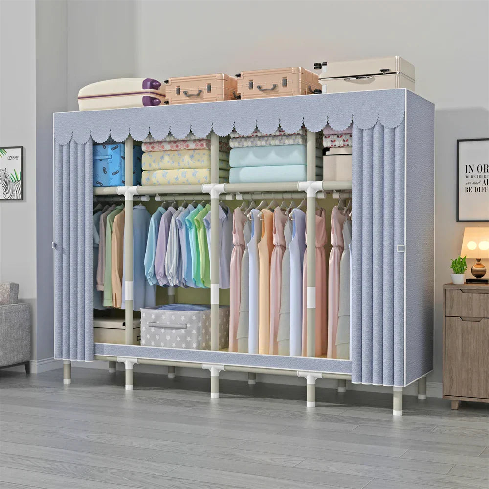 LEEGOHOME Cloth Furniture Wardrobe Closet Dresser Gray 62/105/130/145/170/205/250x45x170CM