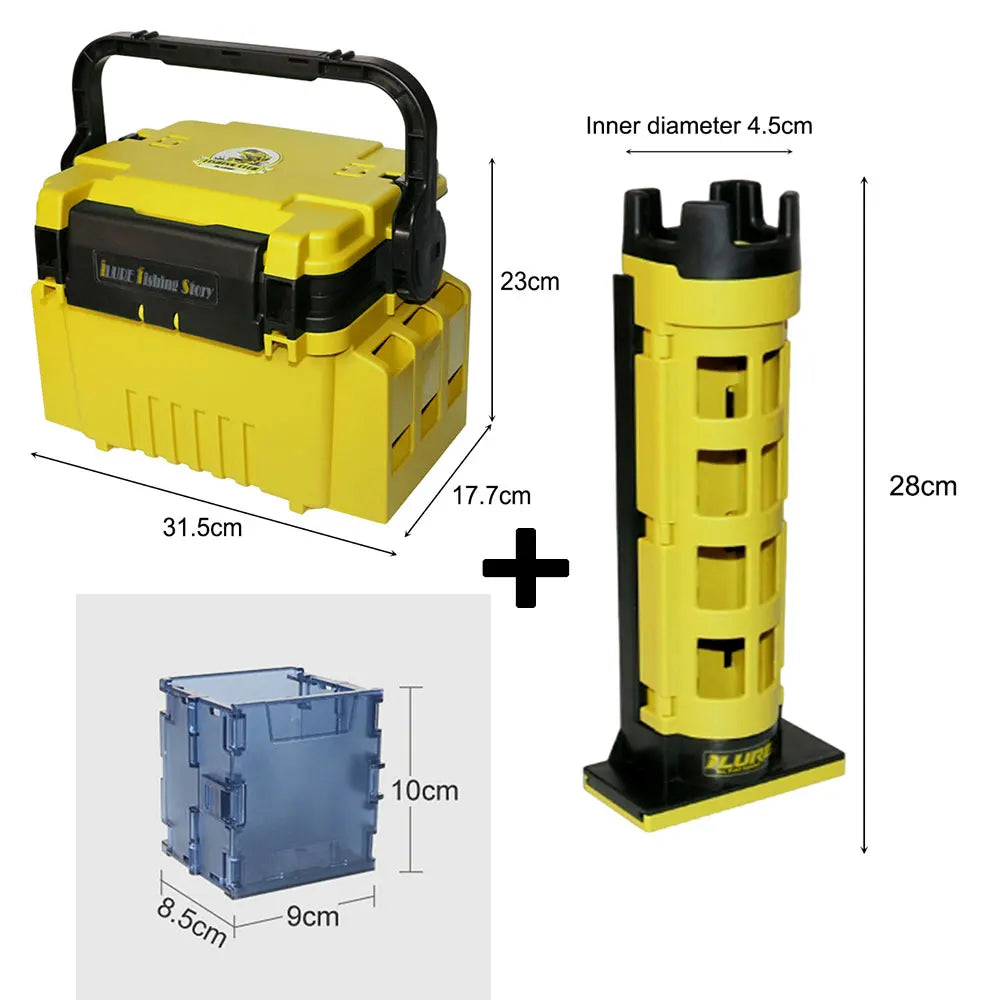 3-Layer Folding Fishing Tackle Box Multipurpose Fishing Storage