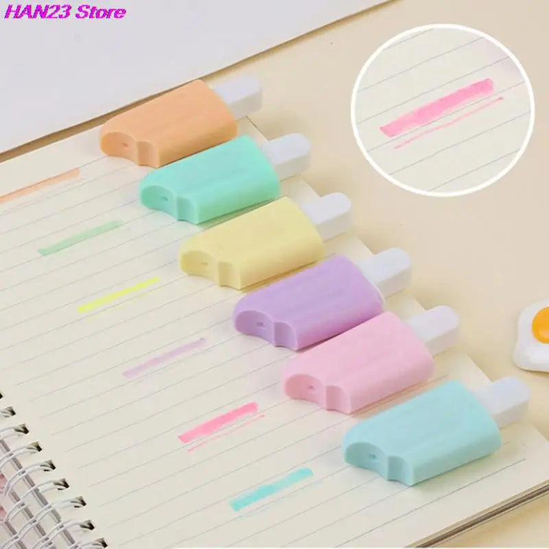 6Pcs/Lot Cute Cartoon Cat Highlighters School Office Stationery