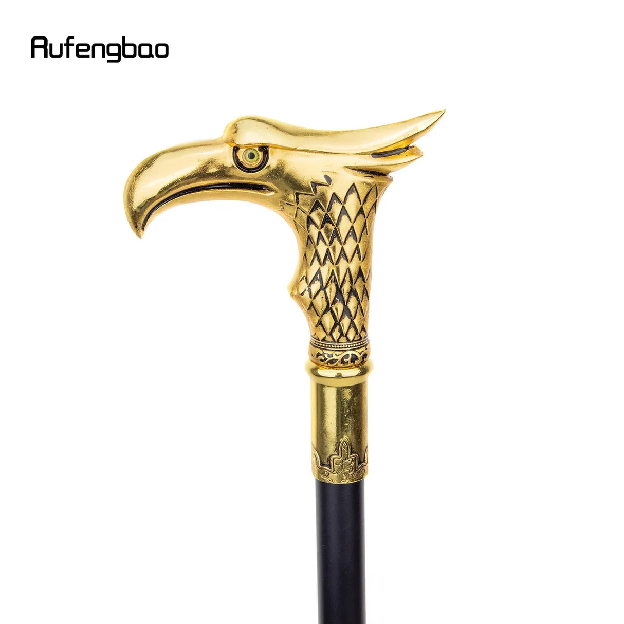 Golden Eagle Walking Stick with Hidden Plate Self
