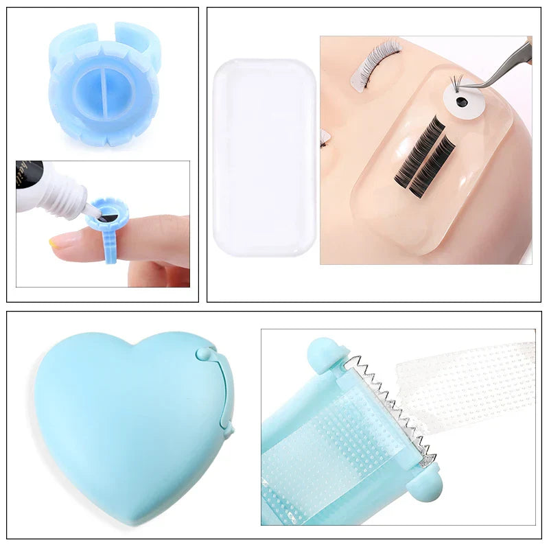 Eyelash Extension Supplies Set Glue Rings Tape Cutter