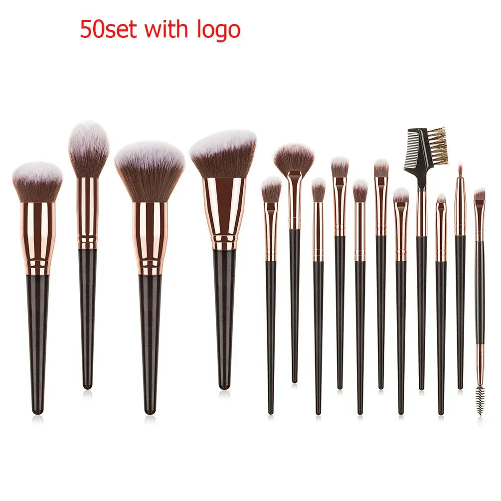 Private Label 15pcs Makeup Brushes Set Custom Bulk