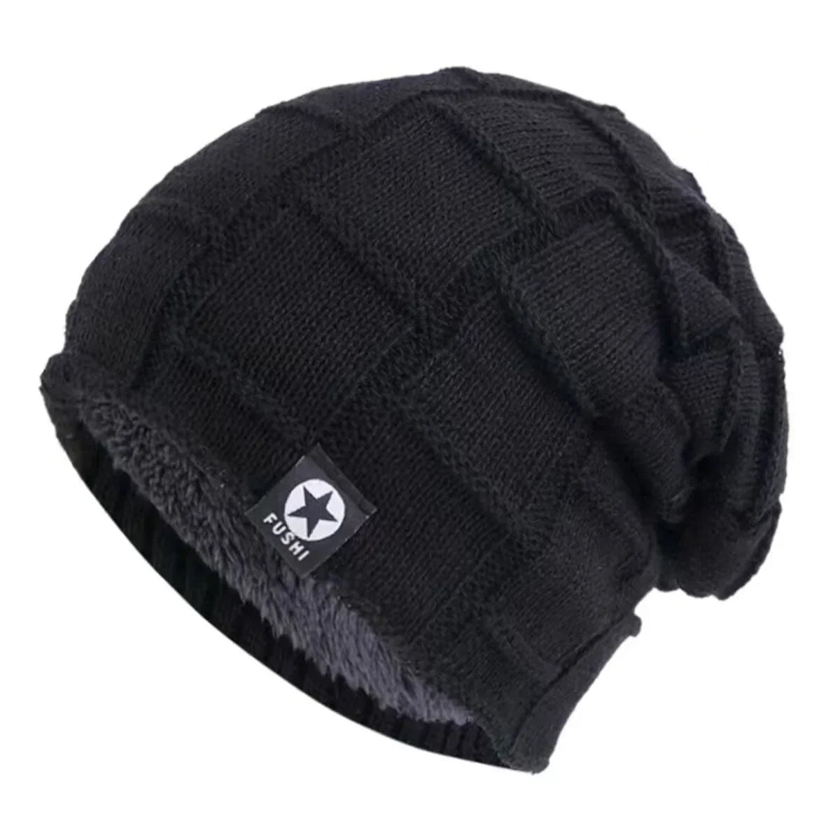 New Unisex Fleece Lined Beanie Hat Knit Warm